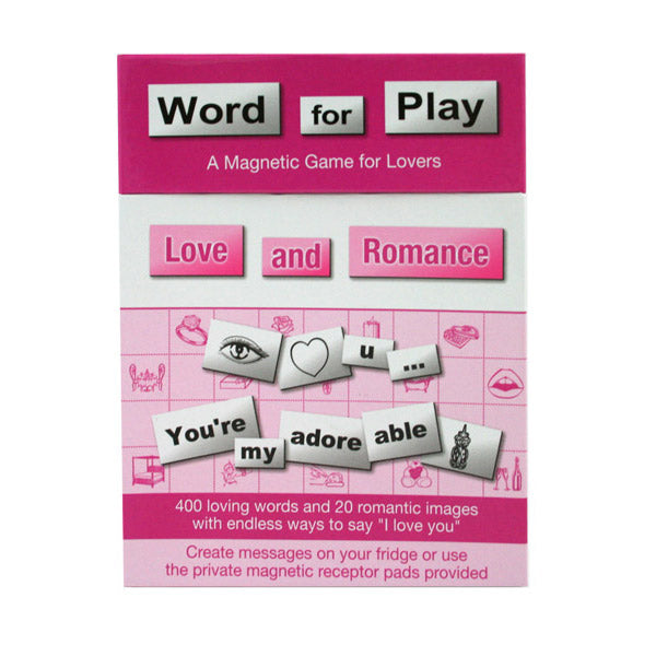 Copulus Love and Romance magnetic word game with romantic image tiles and receptor pads