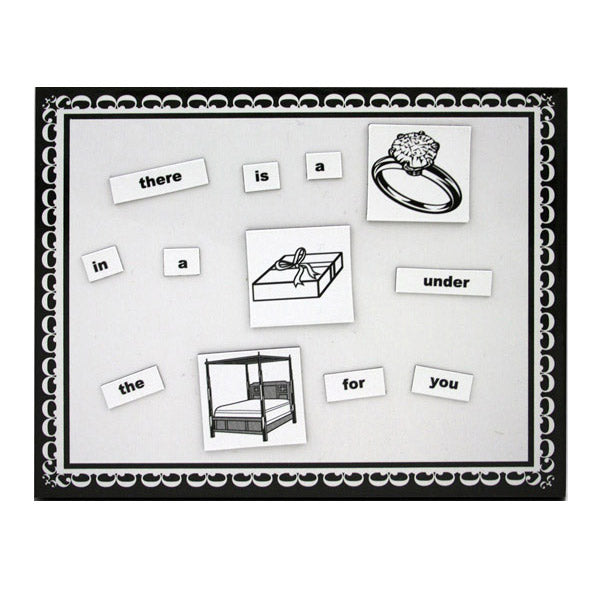 Copulus Love and Romance magnetic word game with romantic image tiles and receptor pads
