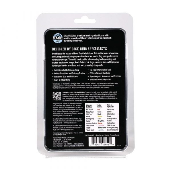 Doc Johnson The Code Silicone C-Ring with Bandana