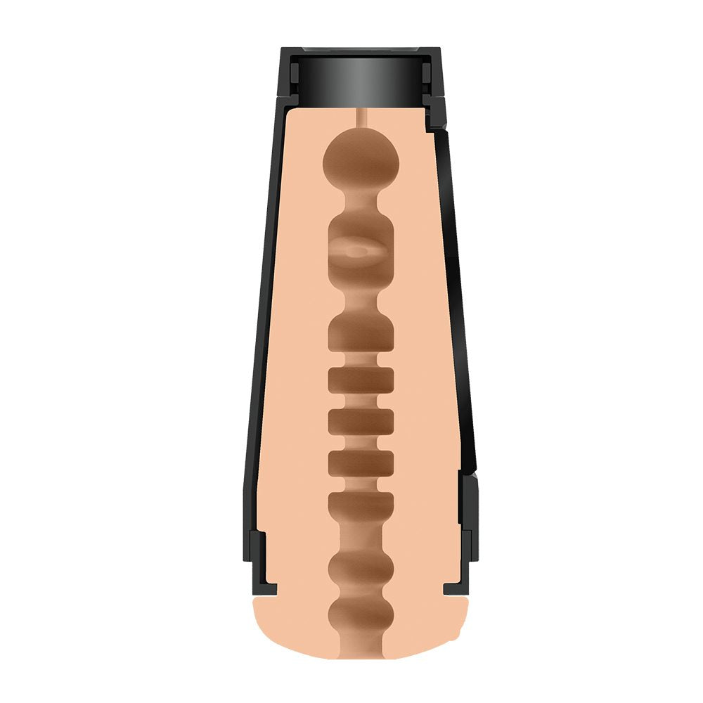 Massage roller with wooden beads on a white background