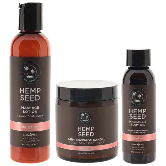 Earthly Body Hemp Seed Massage Gift Box – 3-Piece Set