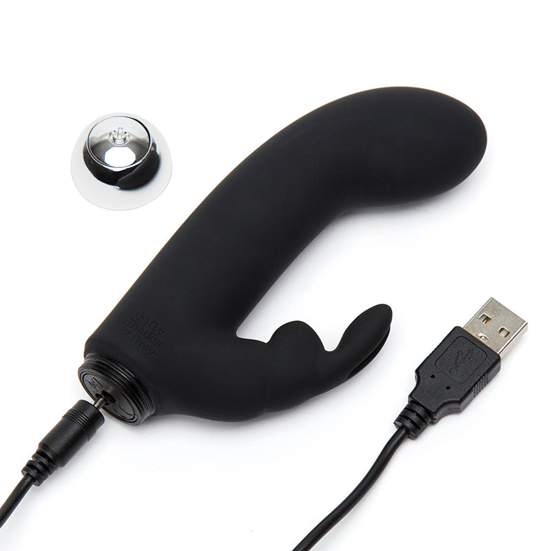 Fifty Shades of Grey Greedy Girl Mini Rabbit – Travel-Sized Rechargeable Dual Stimulator