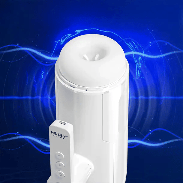 Honey Play Box Blanche Automatic Male Masturbator with thrusting and vibrating functions for advanced pleasure and stimulation