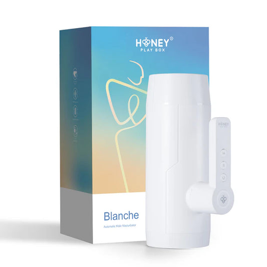 Honey Play Box Blanche Automatic Male Masturbator with thrusting and vibrating functions for advanced pleasure and stimulation