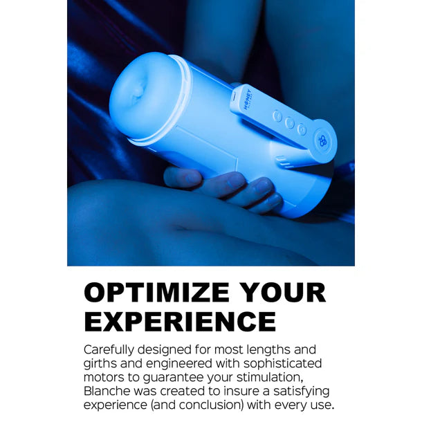 Honey Play Box Blanche Automatic Male Masturbator with thrusting and vibrating functions for advanced pleasure and stimulation