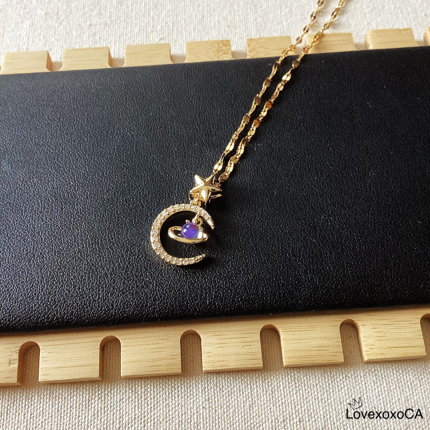 Saturn and Star Necklace