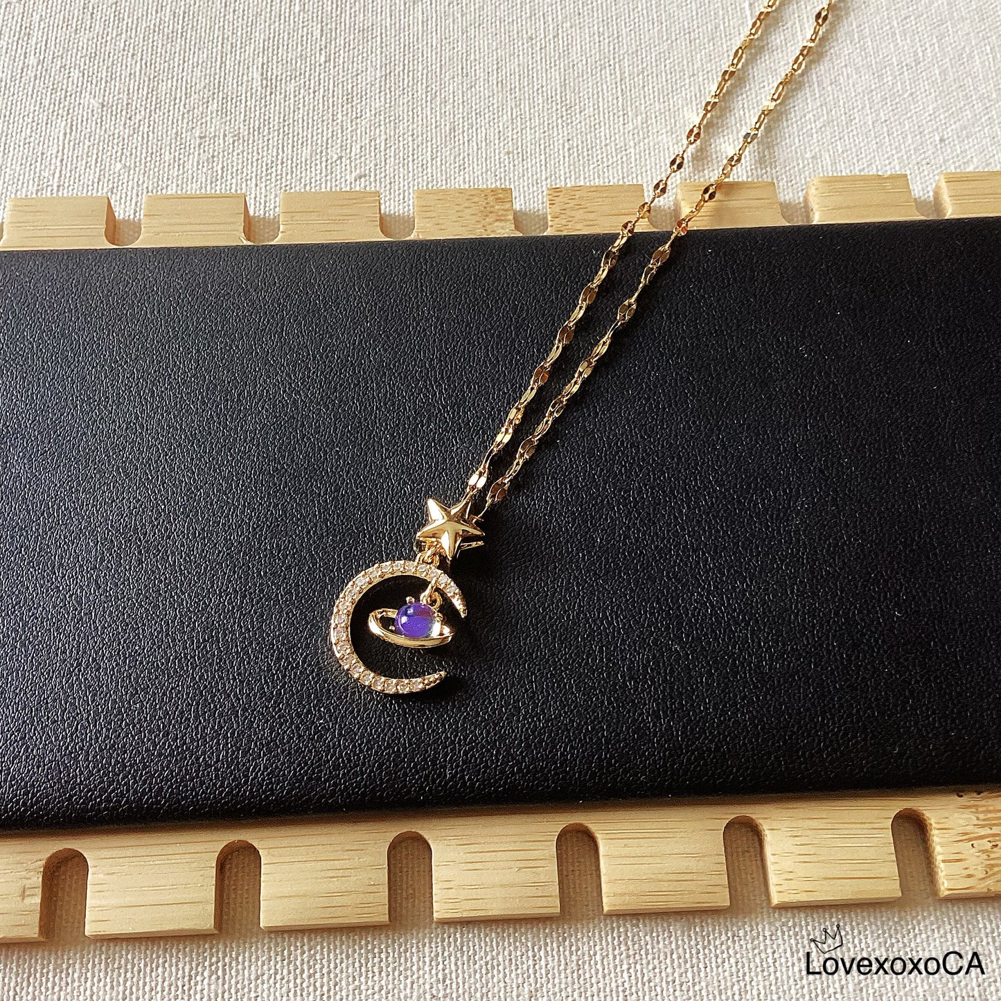 Saturn and Star Necklace
