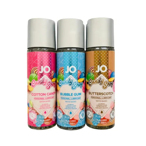 JO Candy Shop Flavored Lubricant 3-Pack – Cotton Candy, Bubble Gum & Butterscotch (3 x 2 oz)