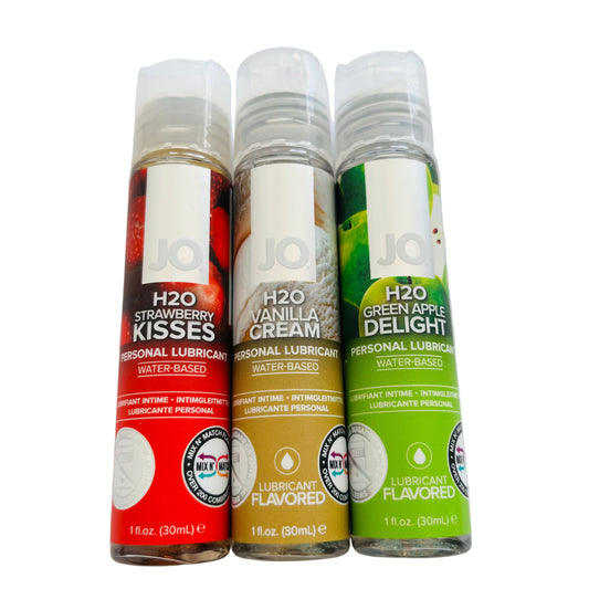 JO H2O Flavored Lubricant 3-Pack – Strawberry, Vanilla & Green Apple (3 x 1 oz)