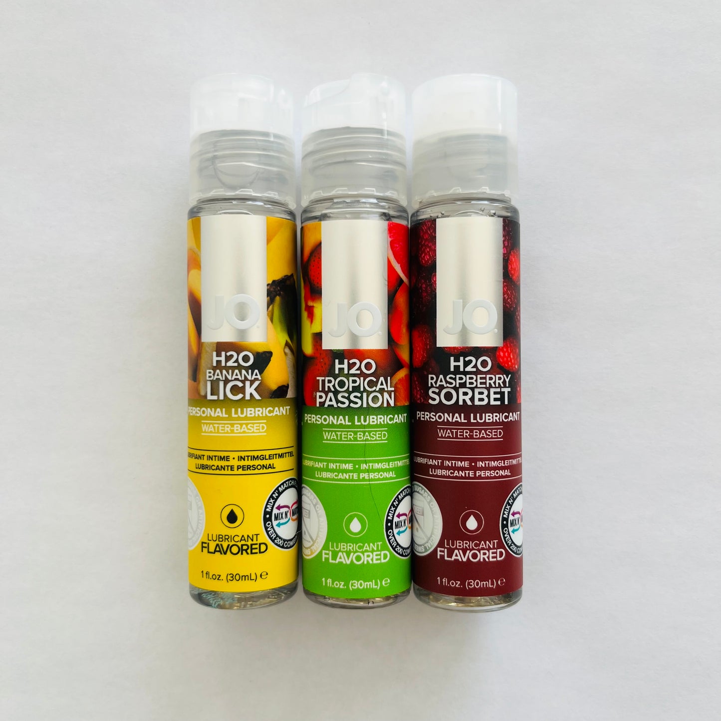 JO H2O Flavored Lubricant 3-Pack – Banana, Tropical & Raspberry (3 x 1 oz)