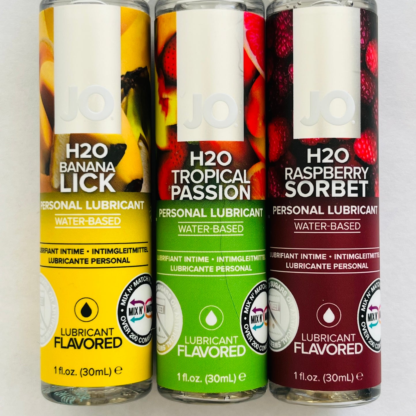 JO H2O Flavored Lubricant 3-Pack – Banana, Tropical & Raspberry (3 x 1 oz)