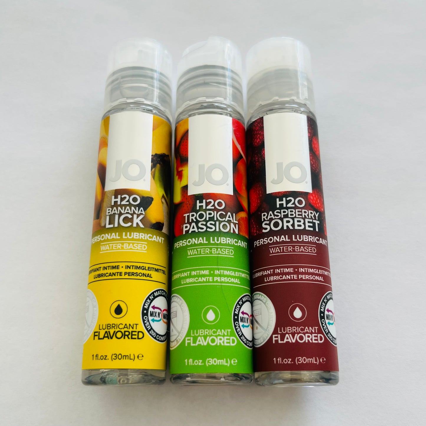 JO H2O Flavored Lubricant 3-Pack – Banana, Tropical & Raspberry (3 x 1 oz)