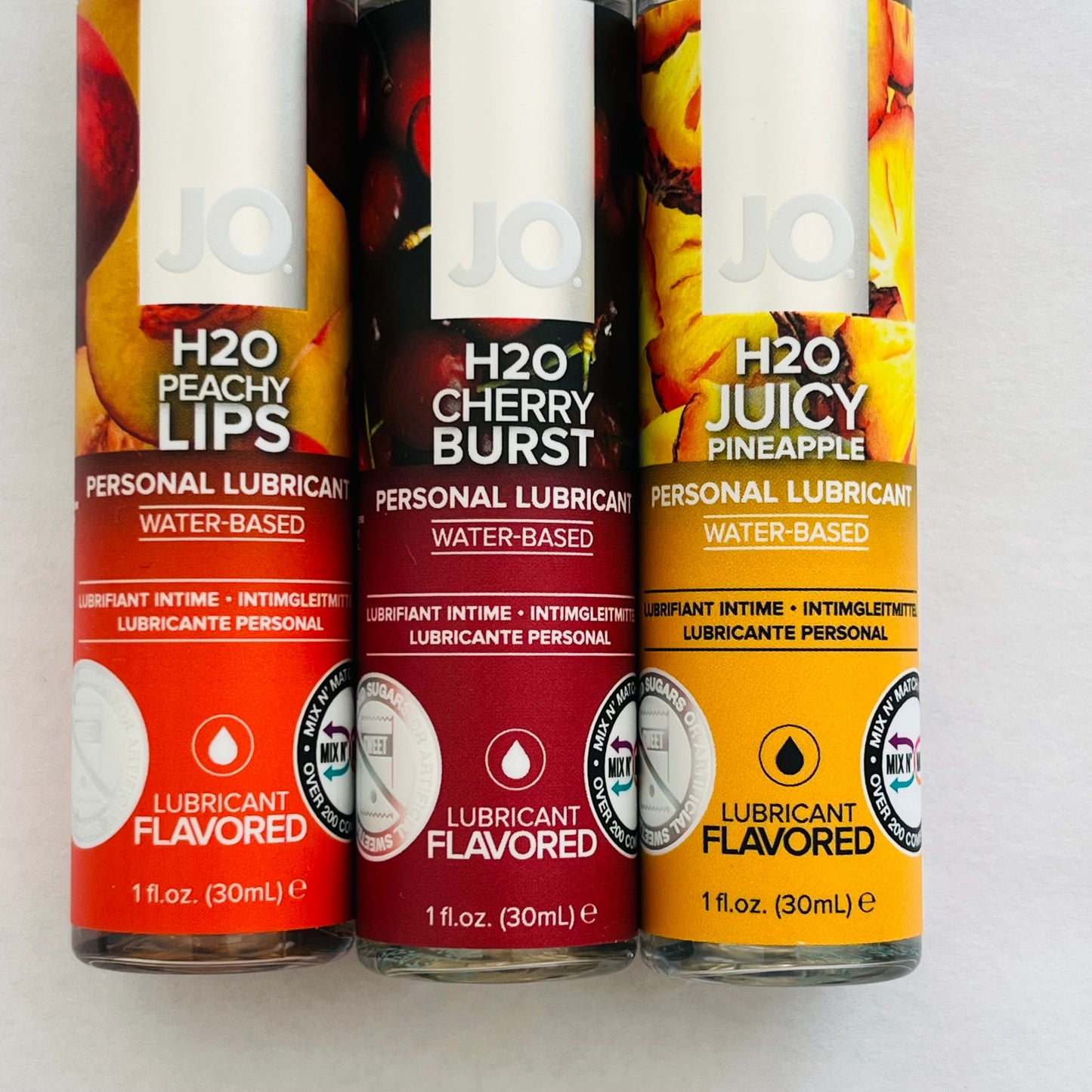 JO H2O Flavored Lubricant 3-Pack – Peach, Cherry & Pineapple (3 x 1 oz)