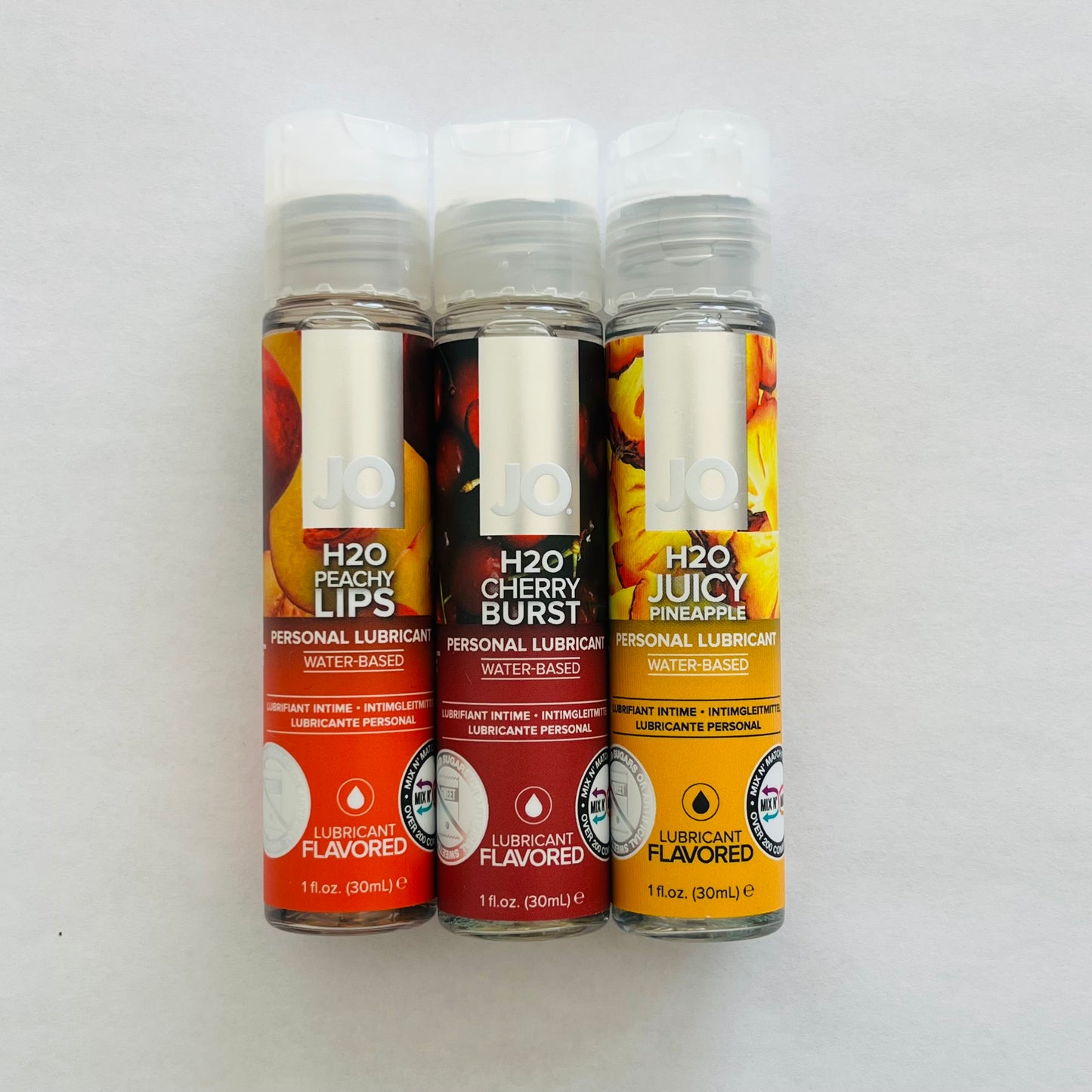 JO H2O Flavored Lubricant 3-Pack – Peach, Cherry & Pineapple (3 x 1 oz)