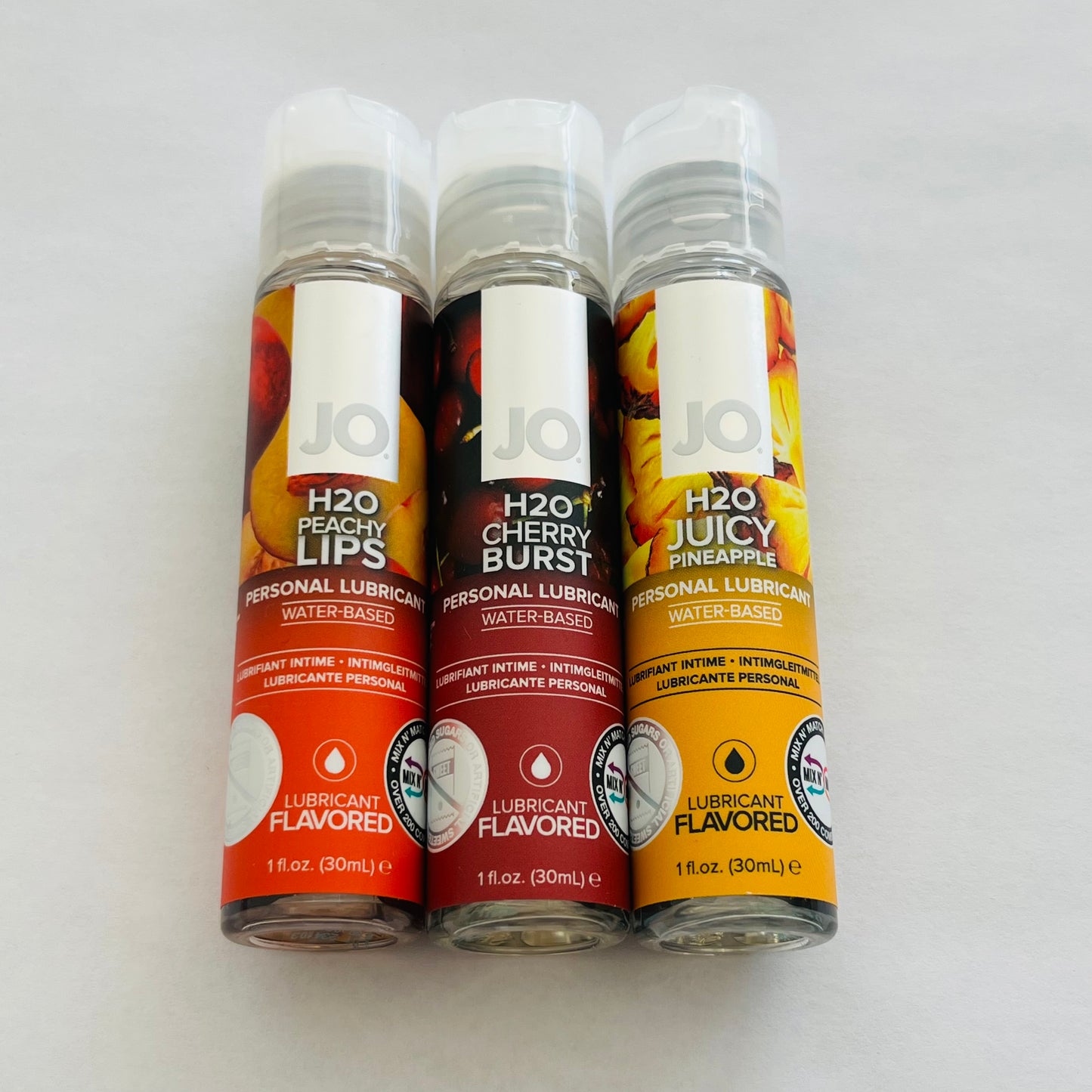 JO H2O Flavored Lubricant 3-Pack – Peach, Cherry & Pineapple (3 x 1 oz)