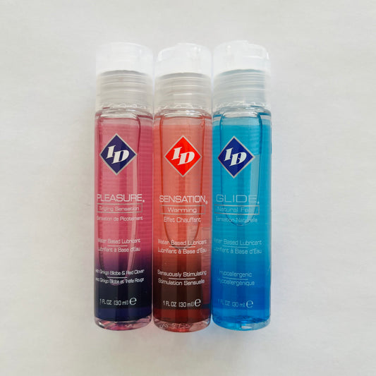 ID Water-Based Lubricants 3-Pack – Sensation, Glide & Pleasure (3 x 1 oz)