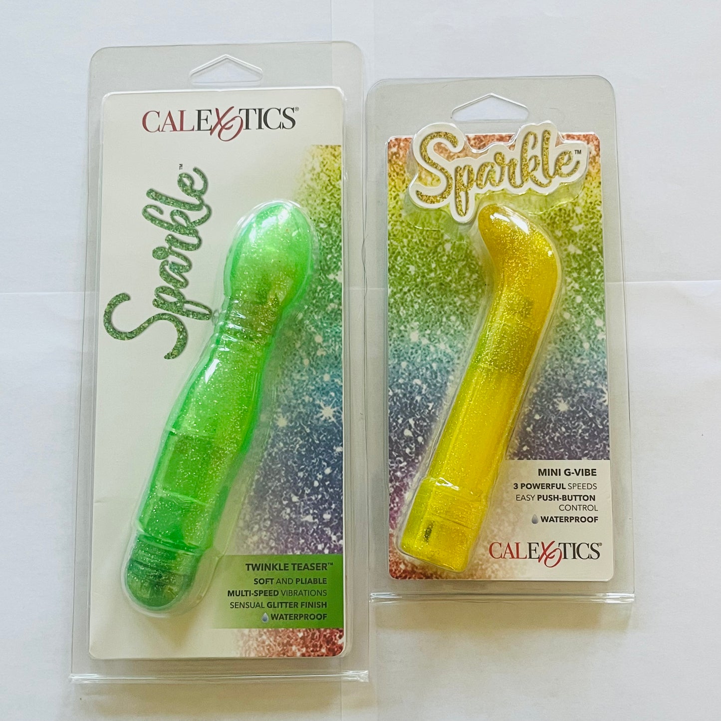 Bundle: CalExotics Twinkle Teaser (Green) & Mini G Vibe (Yellow)