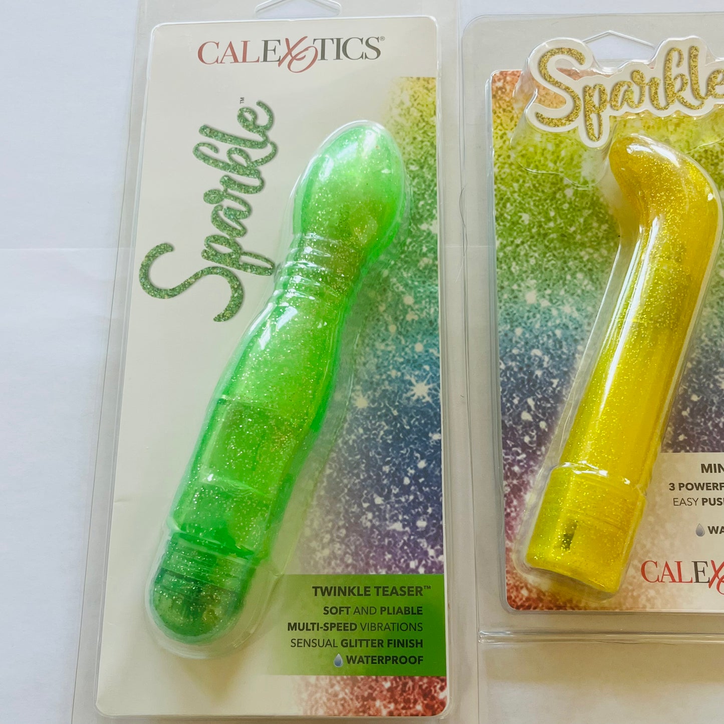 CalExotics Twinkle Teaser (Green) & Mini G Vibe (Yellow) – Waterproof Colorful Vibrator Bundle for Beginners