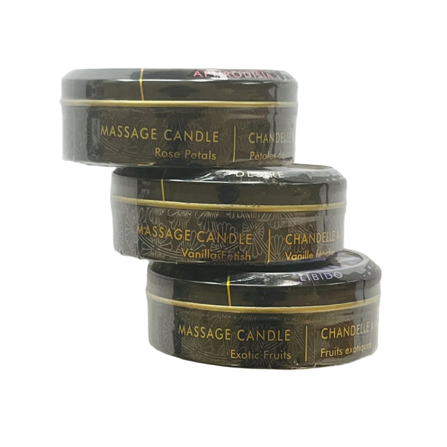 3-Pack Shunga Massage Candle Set – Rose, Vanilla & Fruits Scents