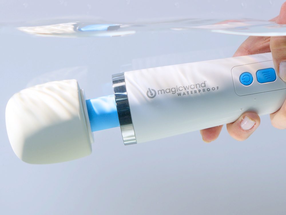 Magic Wand Waterproof Rechargeable Vibrator with silicone head and flexible neck – made in Japan