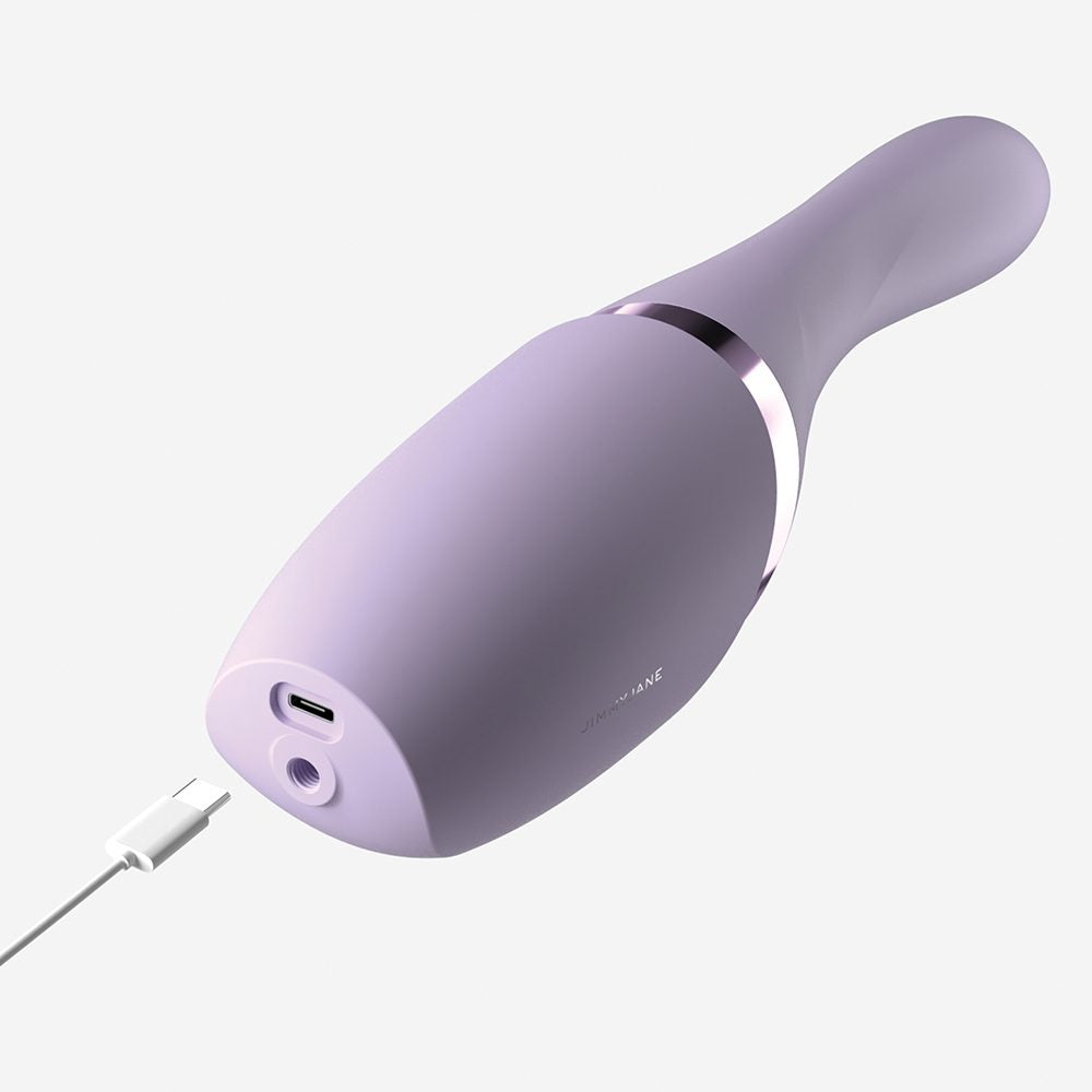 JimmyJane Hello Bang thrusting vibrator with warming mode and suction base