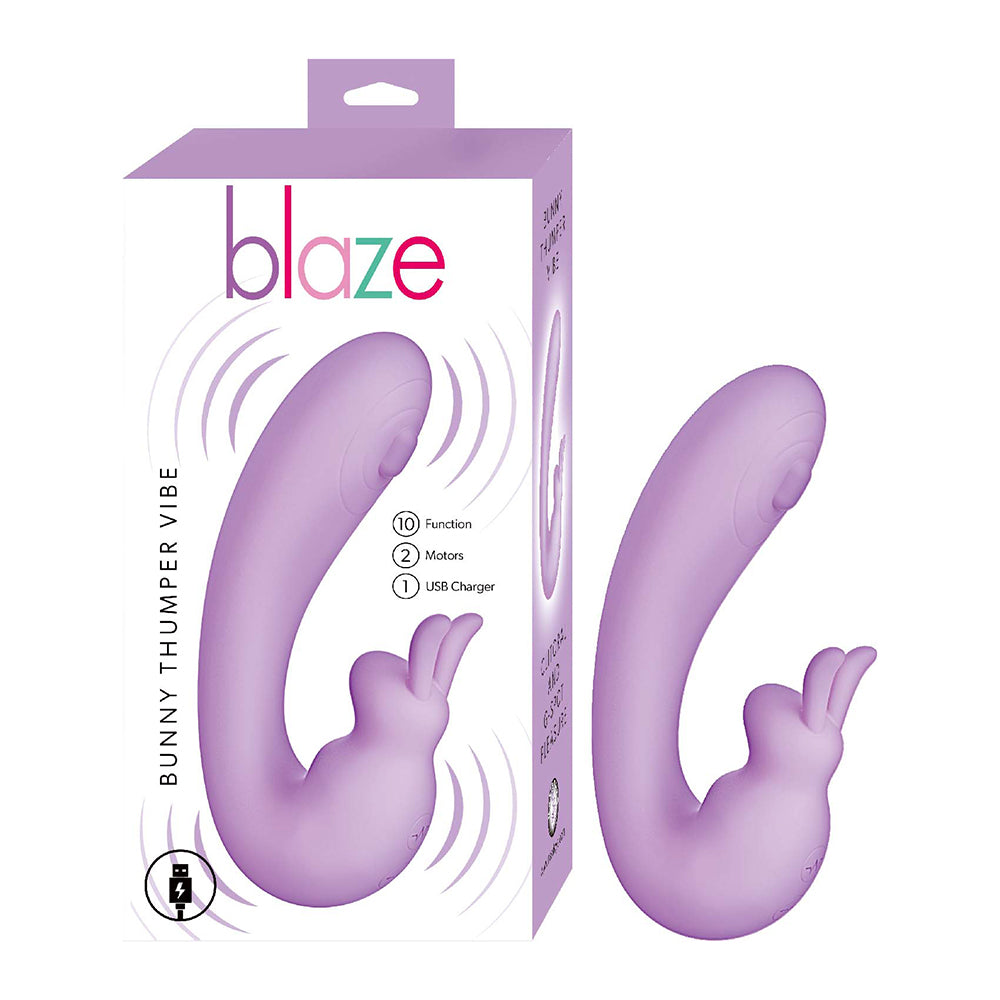 Nasstoys Blaze Bunny Thumper Vibe – Lavender, Dual Motor Rabbit Vibrator with Thumper Pad