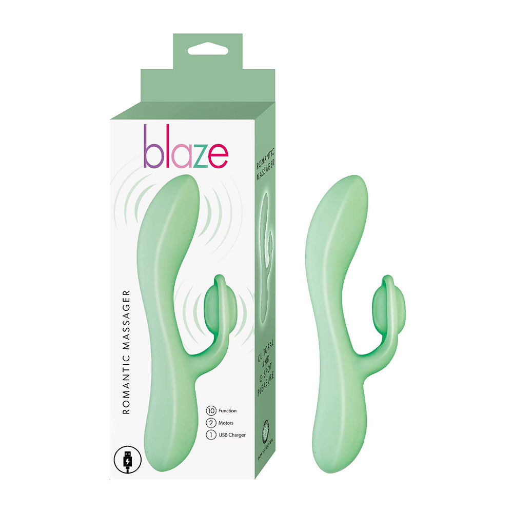 Nasstoys Blaze Romantic Massager – Aqua, Dual Motor Curved G-Spot & Clitoral Vibrator with Wide Stimulator