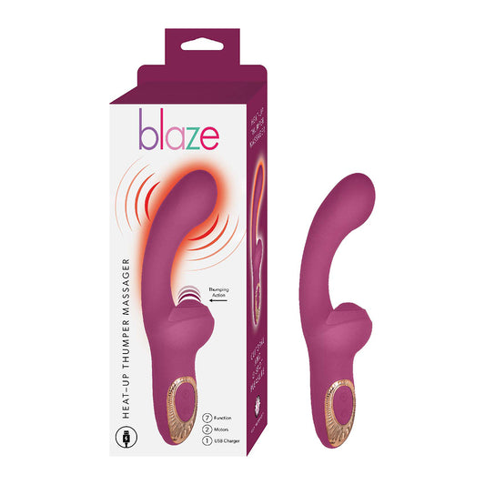 Nasstoys Heat-Up Thumper Massager – eggplant, Heated Dual-Motor G-Spot & Clitoral Vibrator with Thumping Action