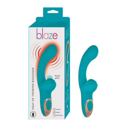 Nasstoys Heat-Up Thumper Massager – Aqua, Heated Dual-Motor G-Spot & Clitoral Vibrator with Thumping Action