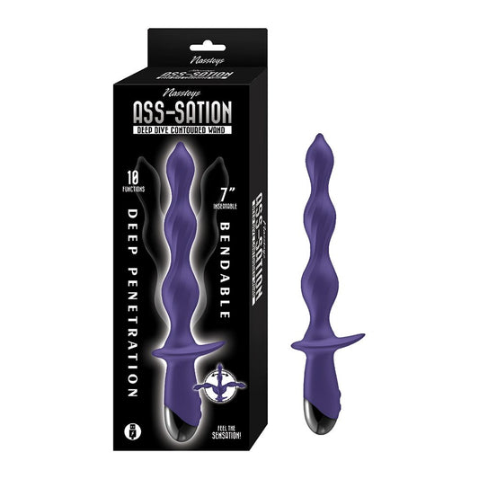 NassToys Ass-Sation Deep Dive Wand – Beaded Anal Vibrator