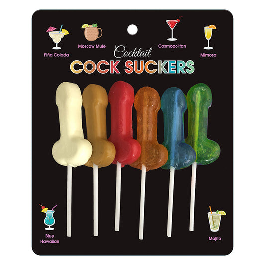Kheper Games Cocktail Cock Suckers – 6 penis-shaped lollipops in cocktail flavors like Piña Colada and Cosmopolitan