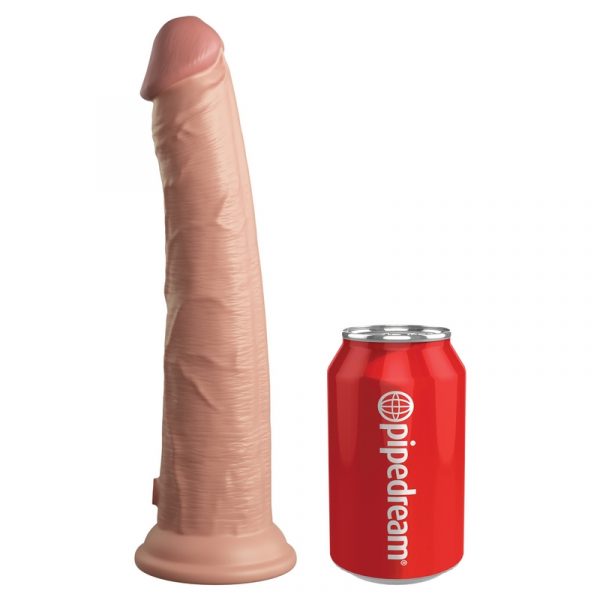 King Cock Elite 10 Inch Dual-Density Silicone Dildo with Suction Cup – Realistic Flesh Light