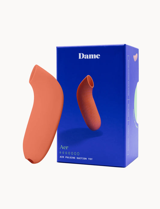 Dame Aer clitoral suction toy in matte silicone finish