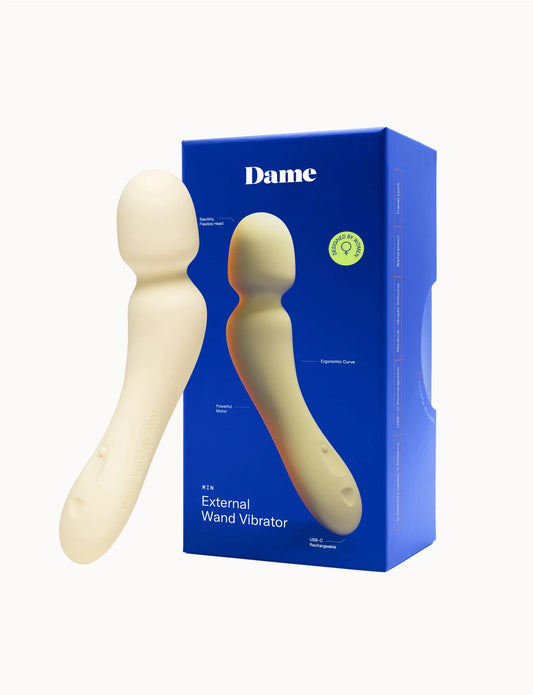Dame Min mini wand vibrator in lavender silicone finish