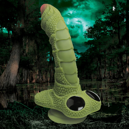 Creature Cocks Swamp Monster Green Scaly Silicone Dildo