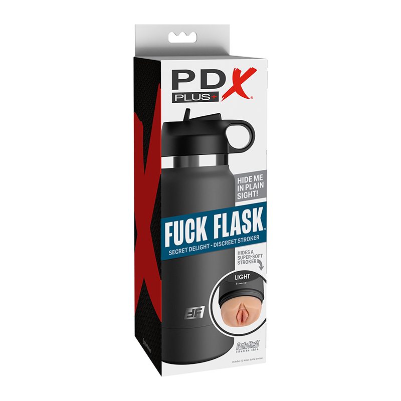 PDX Plus Fuck Flask Secret Delight – Discreet Water Bottle Masturbator with Realistic Vagina Sleeve