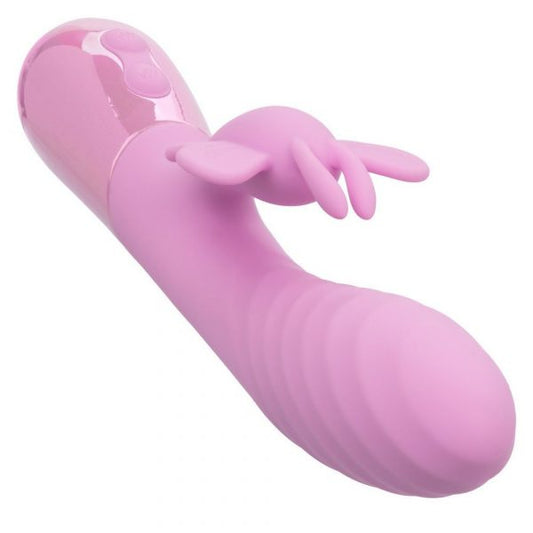 CalExotics Aura Dual Flutter – dual-motor rippled silicone vibrator with fluttering butterfly clitoral stimulator, waterproof and rechargeable