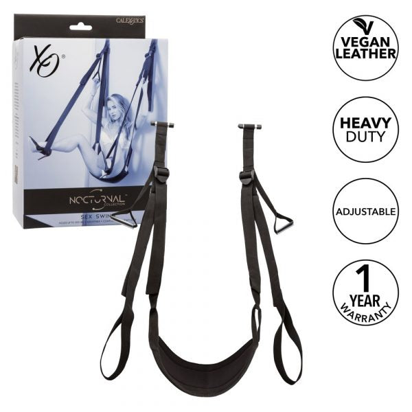 CalExotics Nocturnal Collection Sex Swing – Over-the-Door Adjustable Swing for Couples with Padded Seat and Foot Straps