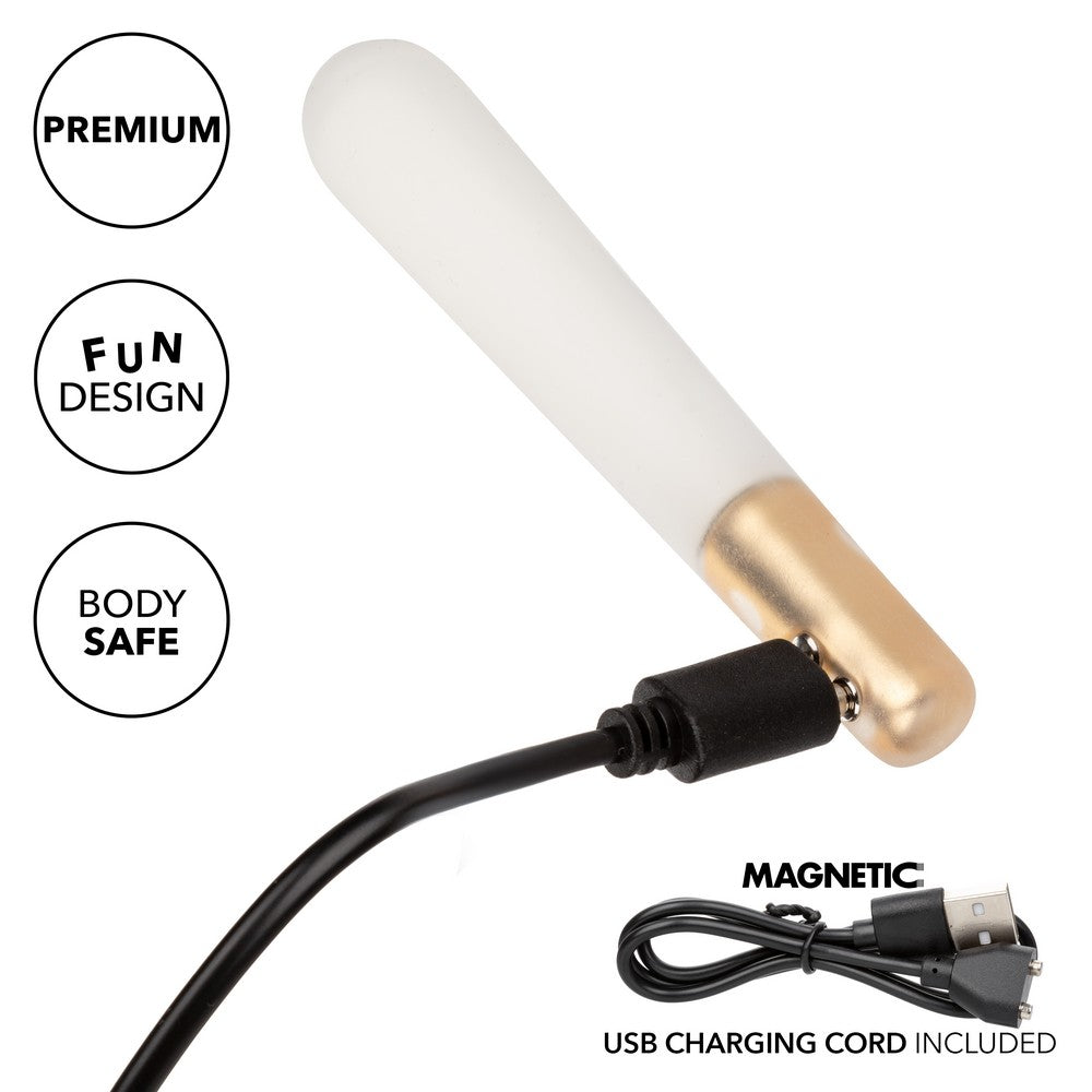 Palm-sized waterproof vibrator with cannabis-inspired design