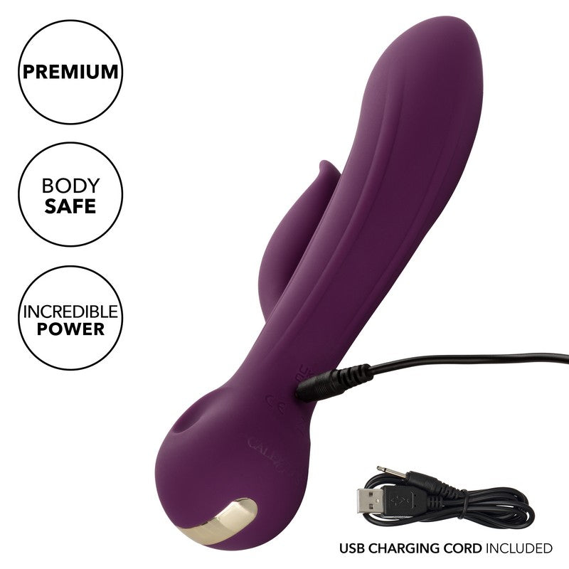 Dual Motor Curved Rabbit Vibrator with Flickering Teaser