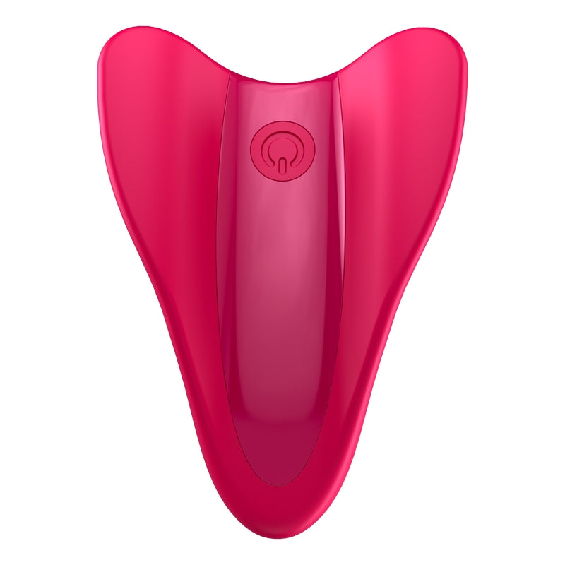 Lay-on finger vibrator displayed near water for waterproof demonstration