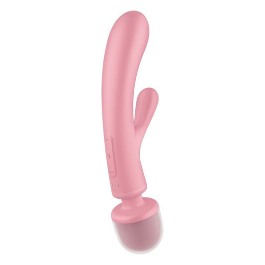 Satisfyer Triple Lover – Pink 2-in-1 Rabbit Vibrator and Wand Massager with 3 Motors