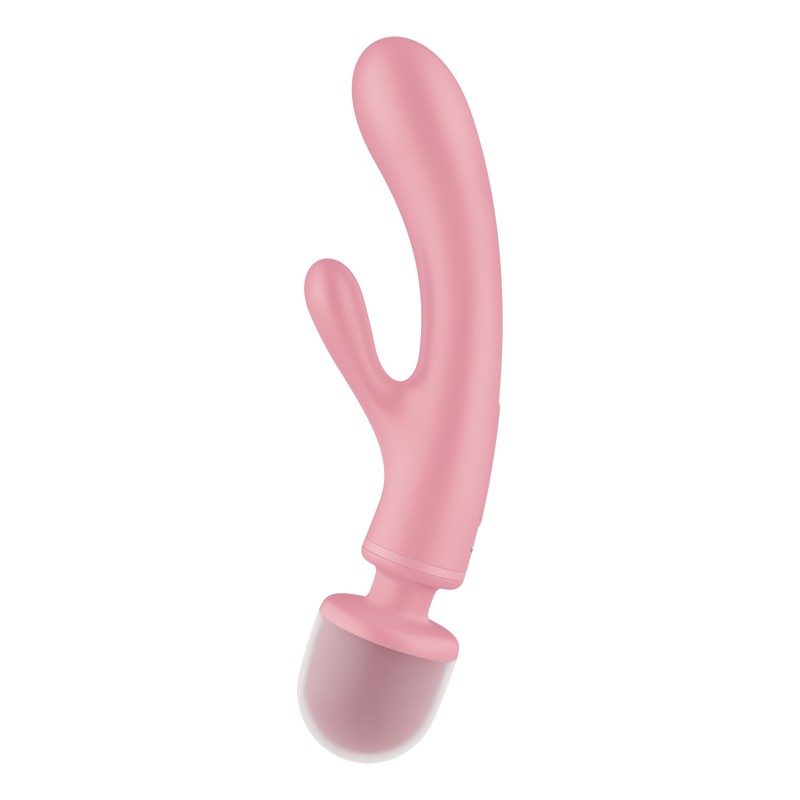 Satisfyer Triple Lover – Pink 2-in-1 Rabbit Vibrator and Wand Massager with 3 Motors
