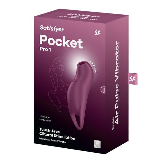 Satisfyer Pocket Pro 1 – Mint travel-sized air pulse and vibration clitoral stimulator with ergonomic ring handle