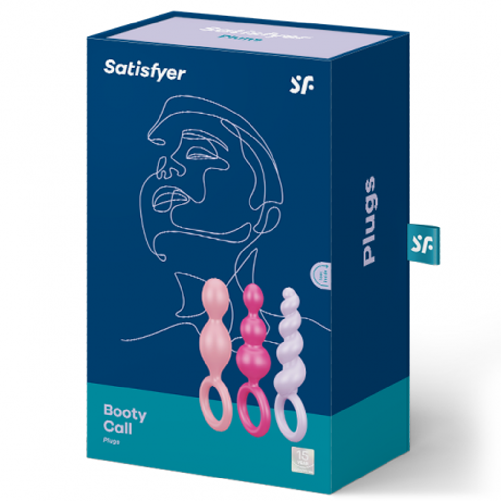 Satisfyer Booty Call Colored Plugs - Pink, Purple, Red