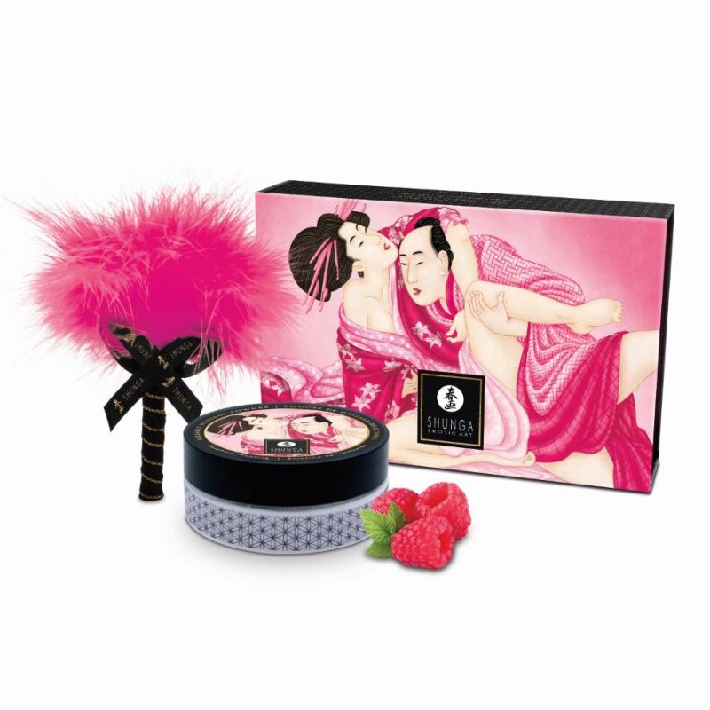 Raspberry-flavored edible body powder for foreplay