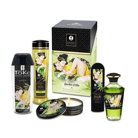 Shunga Garden of Edo Kit – Organic Green Tea Intimacy Gift Set with Massage Oils & Lubricant