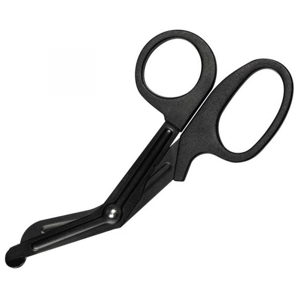 Black scissors on a white background