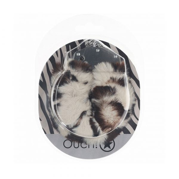 Shots Ouch! Heavy-Duty Fluffy metal handcuffs with soft faux fur and keys for bondage play