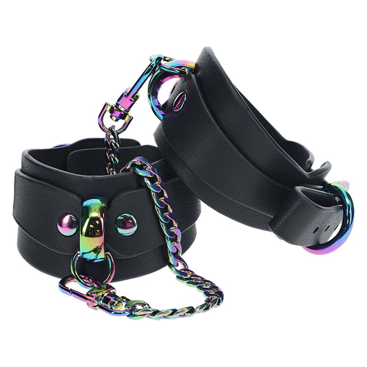 Shots Ouch! Venice Collection Handcuffs – Iridescent Black Bondage Cuffs